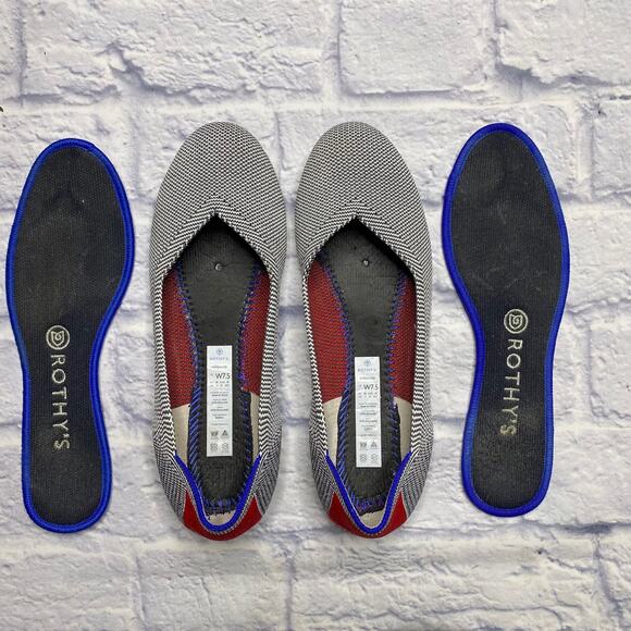 Rothys The Flat in Cherry Ribbon Stripe (retired) - Picture 6 of 7